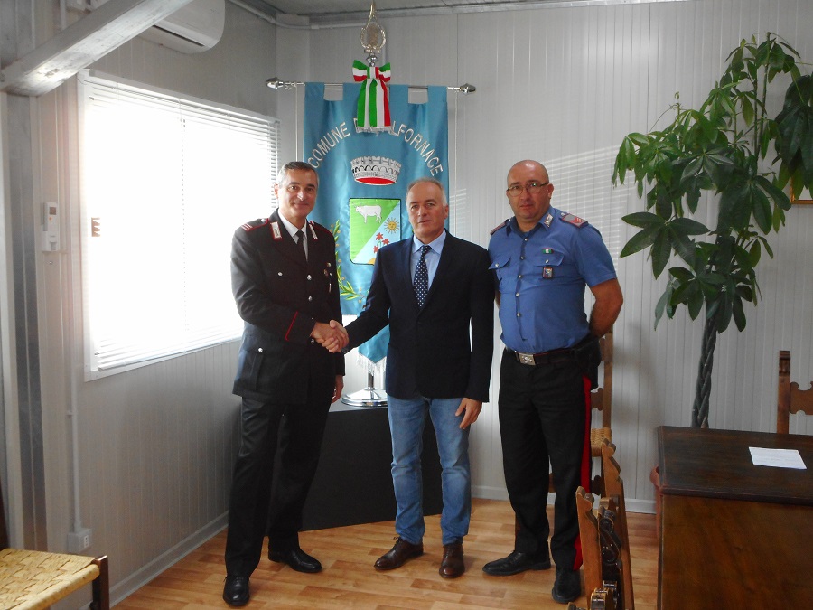 Saluto del nuovo comandande della Stazione dei Carabinieri di Valfornace Maresciallo Maggiore Diamanti