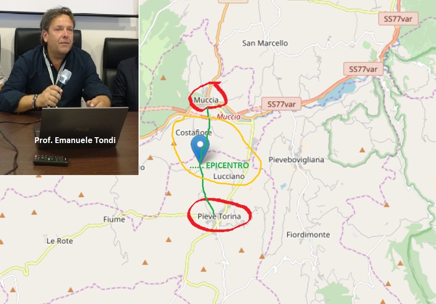TONDI CARTINA EPICENTRO MUCCIA PIEVE TORINA