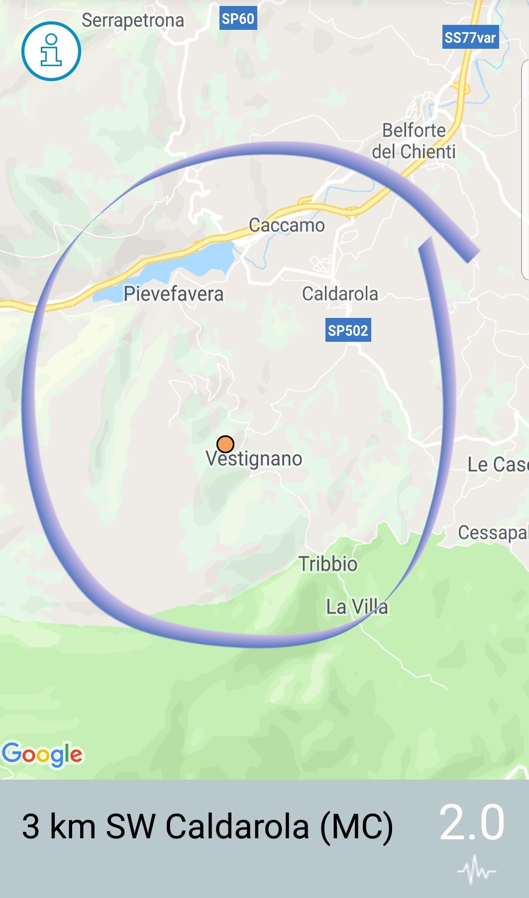 terremoto vestignano grande