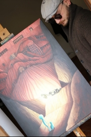 ll Pittore Falcioni illustra in un quadro un Canto di Dante