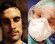 Olivieri, cestista di Matelica, in campo al Covid Hospital