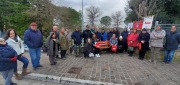 Sarnano: una panchina rossa in occasione del 50&deg; anniversario di AIDO