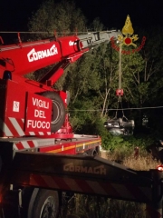 Lago di Fiastra, auto si sfrena e finisce contro una vasca di depurazione